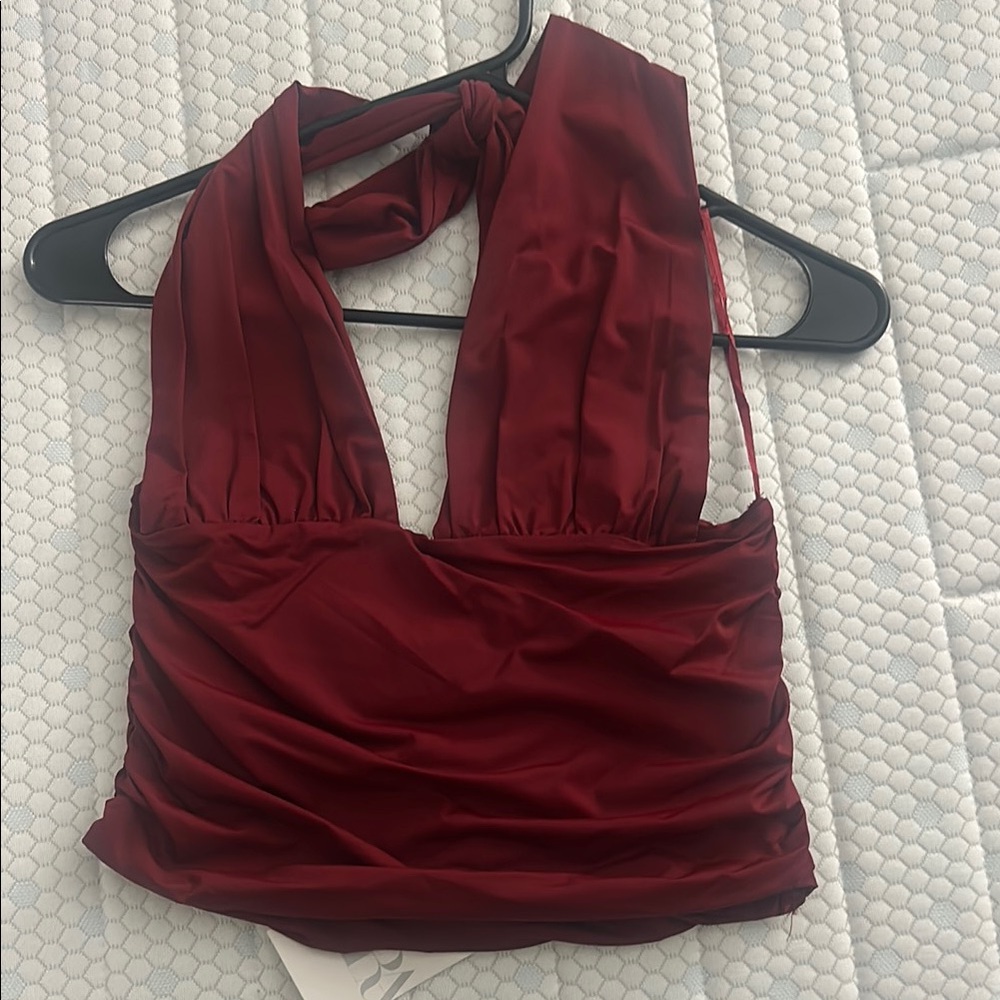 Zara Burgundy Halter Top